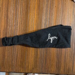 Black Headband with Embroidered Logo